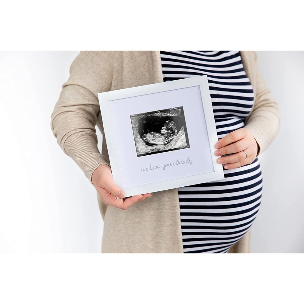 Ultrasound Frame Gender-Neutral Baby Announcement Photo Home Decor White